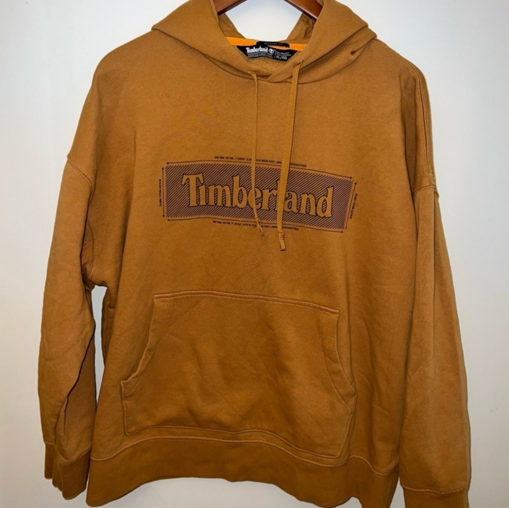 Men's spell out hoodie by timberland Size XXL Brown/cotton